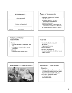 Types of Assessments FOI Chapter 5 - Assessment 