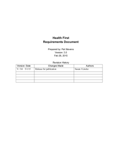 Health First Requirements Document