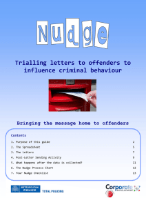 Trialling letters to offenders to influence criminal behaviour