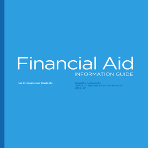 Financial Aid  INFORMATION GUIDE For International Students