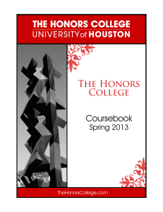 The Honors College Coursebook Spring 2013