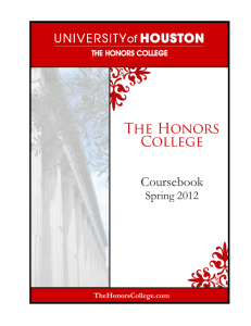 The Honors College Coursebook Spring 2012