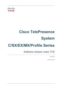 Cisco TelePresence System C/SX/EX/MX/Profile Series Software release notes TC6