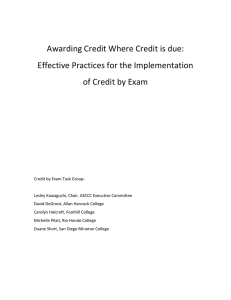 Awarding Credit Where Credit is due: Effective Practices for the Implementation