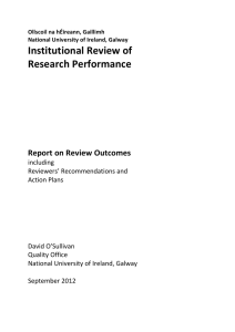 Institutional'Review'of'' Research'Performance' Report'on'Review'Outcomes'