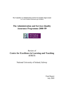 The Administration and Services Quality Assurance Programme 2008–09