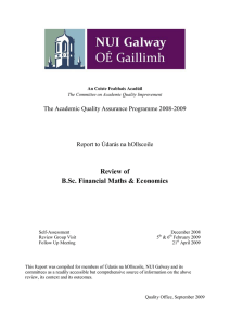 Review of  B.Sc. Financial Maths &amp; Economics The Academic Quality Assurance Programme 2008­2009   