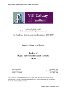 Review of  Digital Enterprise Research Institute  DERI The Academic Quality Assurance Programme 2008­2009 