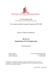 Review of Department of Civil Engineering The Academic Quality Assurance Programme 2005-2006