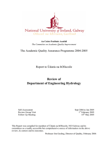 Review of Department of Engineering Hydrology The Academic Quality Assurance Programme 2004-2005