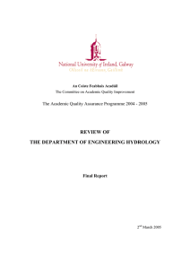 REVIEW OF THE DEPARTMENT OF ENGINEERING HYDROLOGY