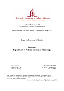 Review of Department of Political Science and Sociology