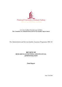 REVIEW OF The Administration and Services Quality Assurance Programme 2002–03