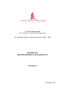 REVIEW OF THE DEPARTMENT OF RADIOLOGY