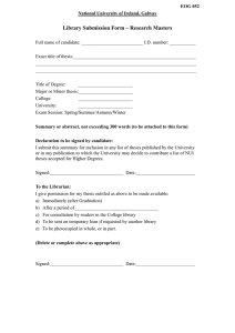 Library Submission Form – Research Masters