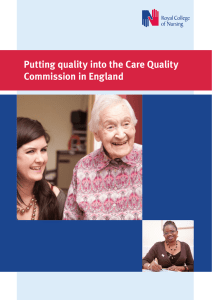 Putting quality into the Care Quality Commission in England