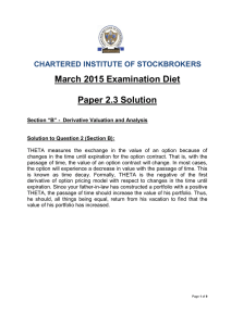March 2015 Examination Diet  Paper 2.3 Solution CHARTERED INSTITUTE OF STOCKBROKERS