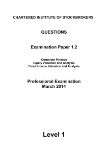 Level 1 QUESTIONS Examination Paper 1.2