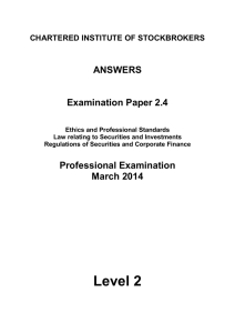 ANSWERS Examination Paper 2.4 CHARTERED INSTITUTE OF STOCKBROKERS