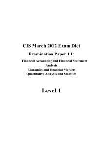 CIS March 2012 Exam Diet Examination Paper 1.1: