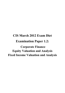 CIS March 2012 Exam Diet Examination Paper 1.2: Corporate