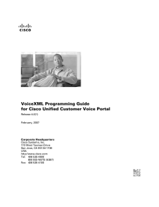 VoiceXML Programming Guide for Cisco Unified Customer Voice Portal