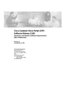 Cisco Customer Voice Portal (CVP) Software Release 3.1(0)