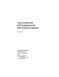 Cisco Unified ICM ACD Supplement for VRU Peripheral Gateway