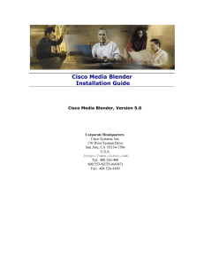 Cisco Media Blender Installation Guide  Cisco Media Blender, Version 5.0