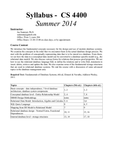 Syllabus -  CS 4400 Summer 2014 Instructor