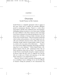 Overview Gerald Vizenor in His Contexts CHAPTER 1