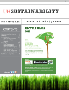 SUSTAINABILITY UH CONTENTS Week of February 10, 2012
