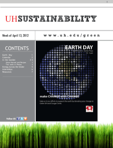 SUSTAINABILITY UH CONTENTS Week of April 13, 2012