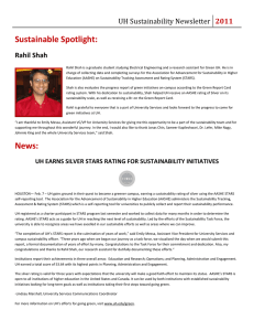 Sustainable Spotlight:  UH Sustainability Newsletter 2011  