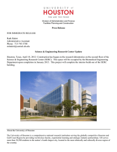 Press Release  Science &amp; Engineering Research Center Update FOR IMMEDIATE RELEASE