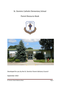 St. Dominic Catholic Elementary School  Parent Resource Book