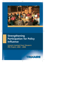 Strengthening Participation for Policy Influence Lessons Learned from Trócaire’s