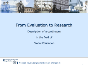 From Evaluation to Research Description of a continuum in the field of
