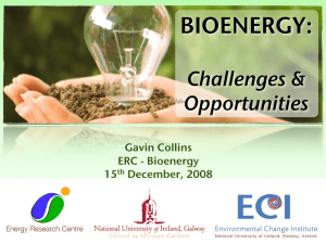 BIOENERGY: Challenges &amp; Opportunities Gavin Collins