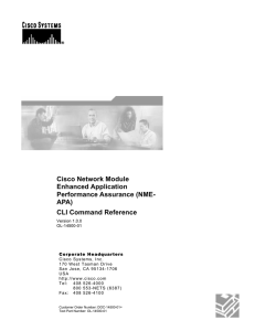 Cisco Network Module Enhanced Application Performance Assurance (NME- APA)