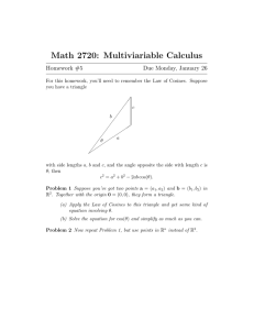 Math 2720: Multiviariable Calculus Homework #5 Due Monday, January 26