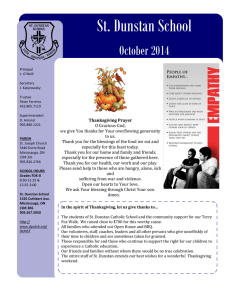 St. Dunstan School  October 2014 Thanksgiving Prayer