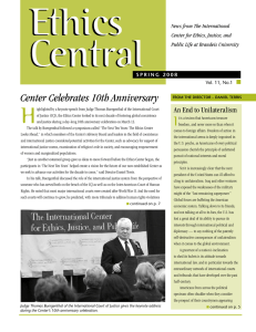 Ethics Central H Center Celebrates 10th Anniversary