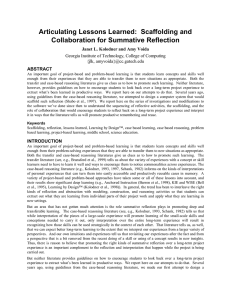 Articulating Lessons Learned:  Scaffolding and Collaboration for Summative Reflection