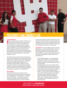 F FRATERNITY AND SORORITY LIFE A Proud History