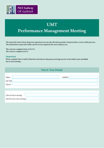 UMT Performance Management Meeting