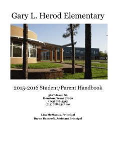 Gary L. Herod Elementary 2015-2016 Student/Parent Handbook