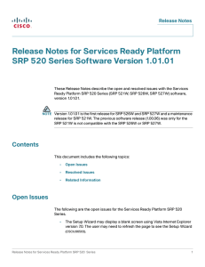 Release Notes for Services Ready Platform Release Notes