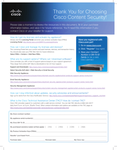 Thank You for Choosing Cisco Content Security!