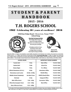 T.H. ROGERS SCHOOL H A N D B O O K